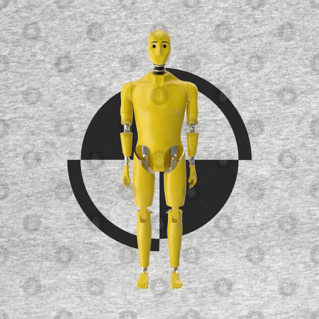 Crash Test Dummy Yellow Man Testing Car Crash by ActivLife